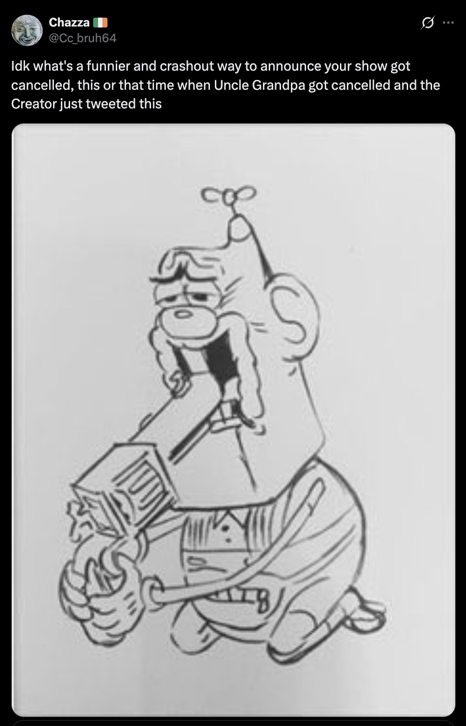 Nickelodeon cooked this man's brain.